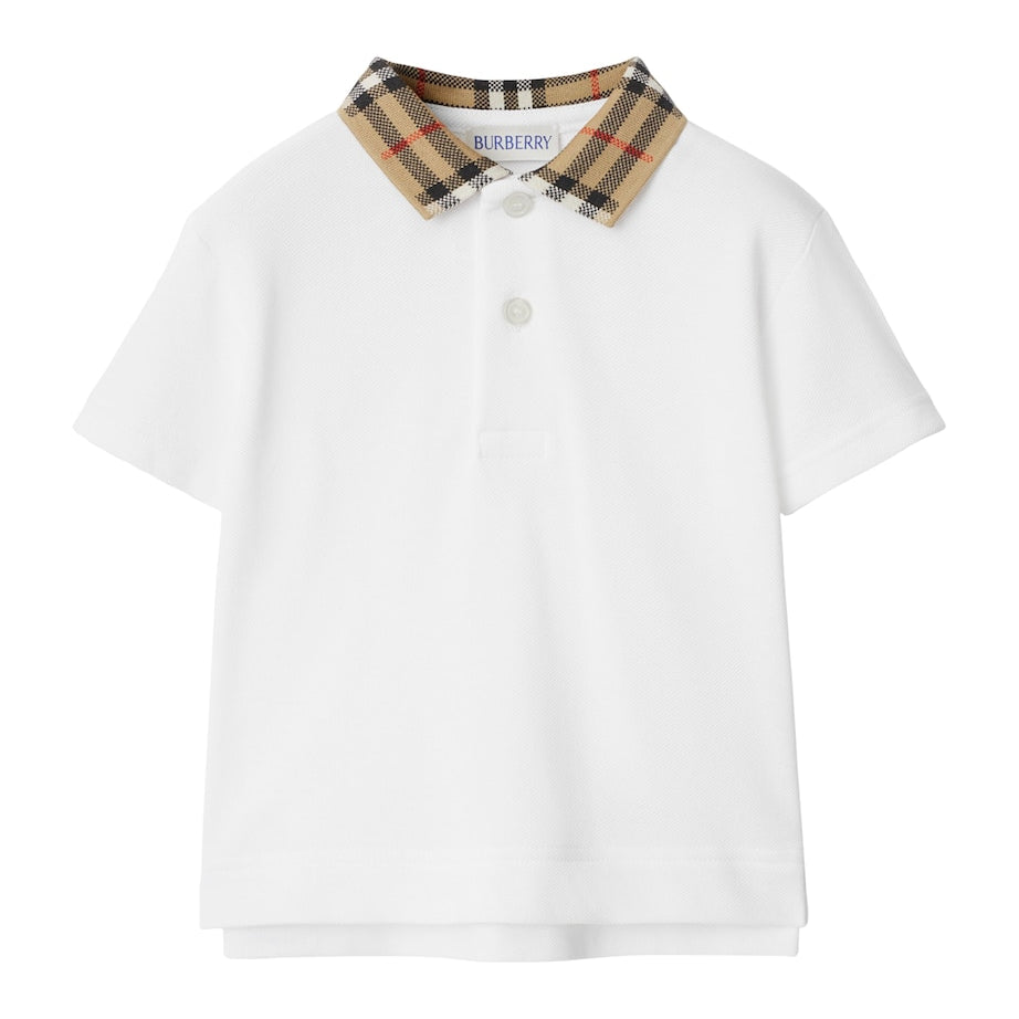 Burberry Kids Cotton Check-Collar Polo Shirt (6-24 Months)