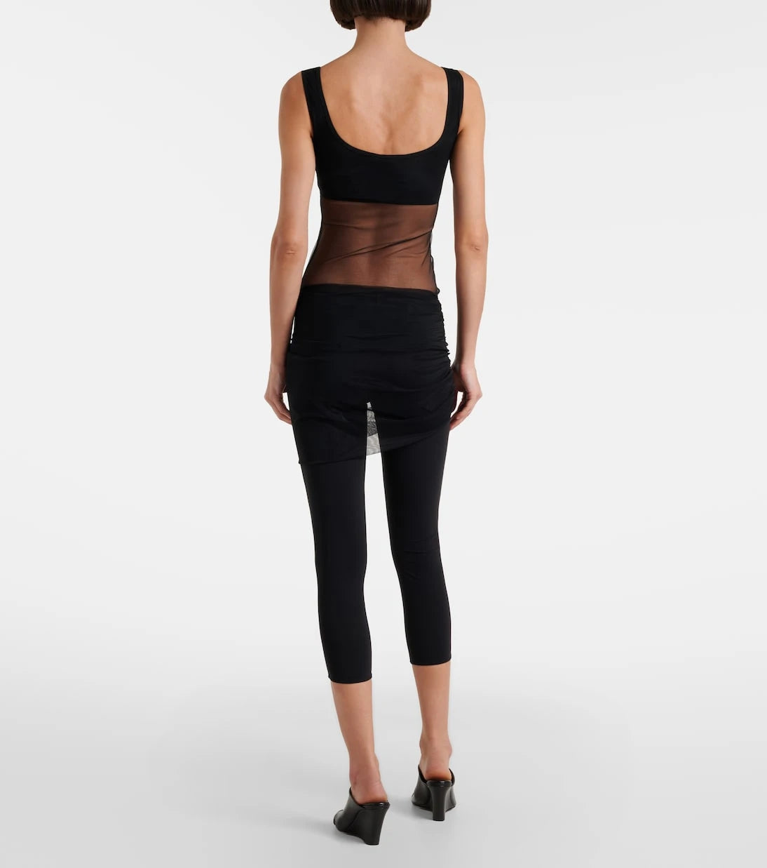 Nensi Dojaka - Cropped tulle-trimmed leggings
