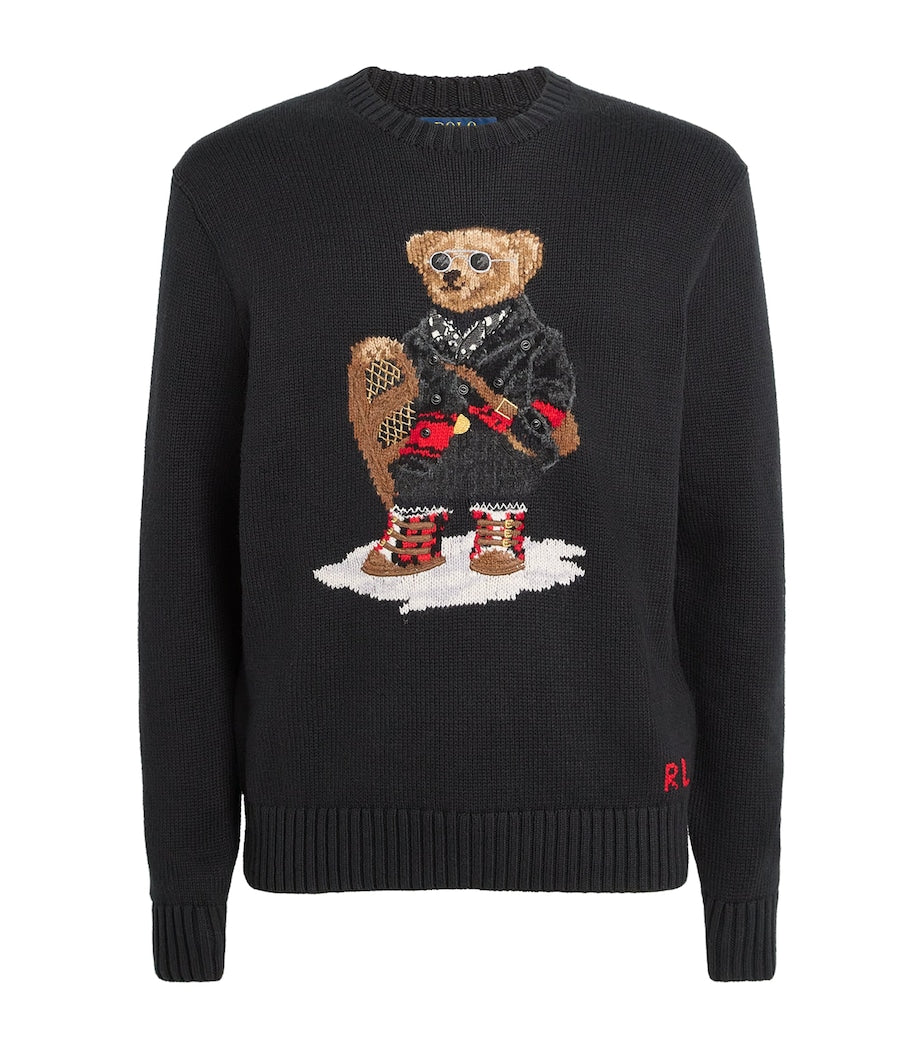 Polo Ralph Lauren Black Cotton-Cashmere Holiday Bear Sweater
