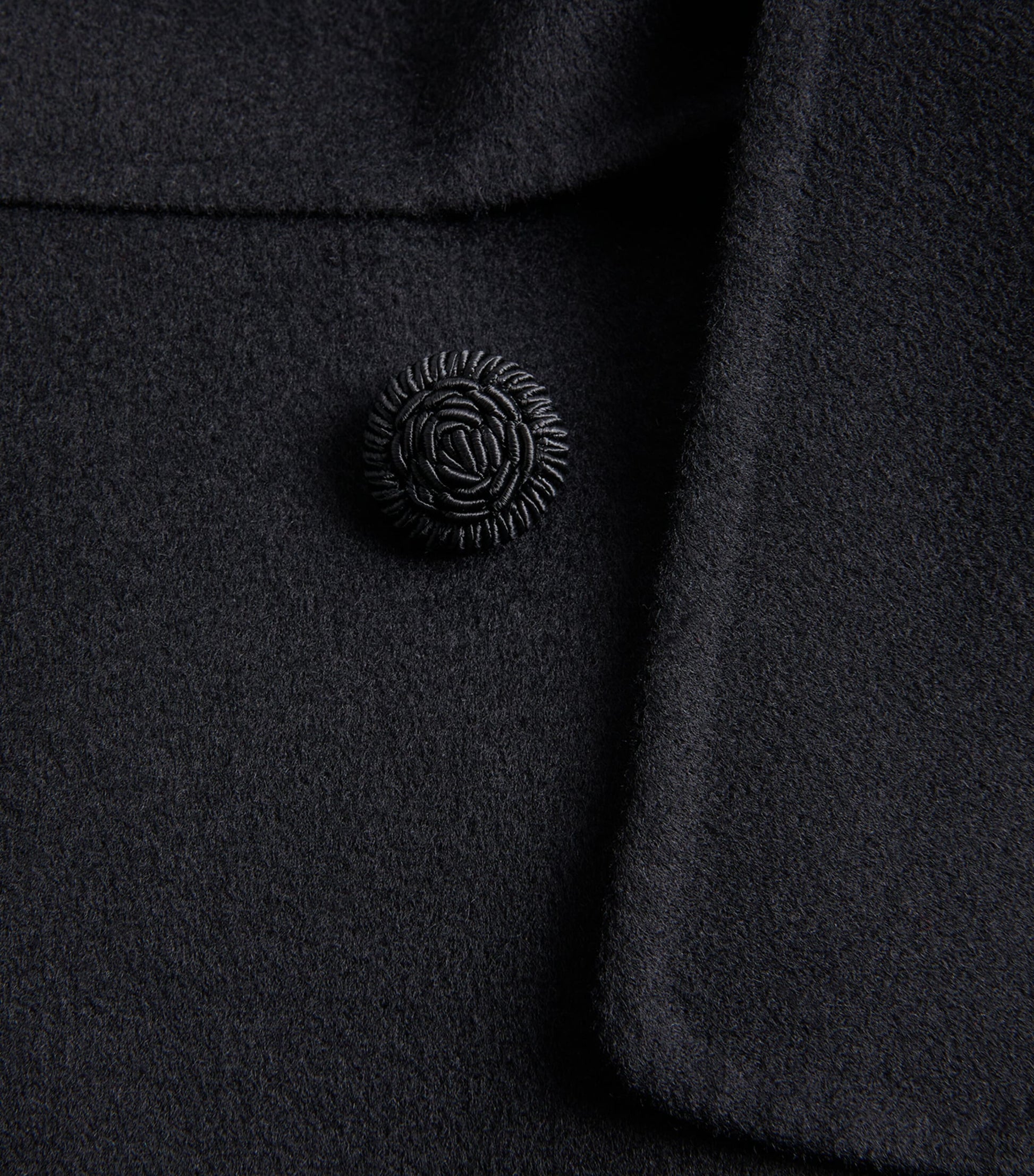 Valentino Black Virgin Wool-Cashmere Belted Coat