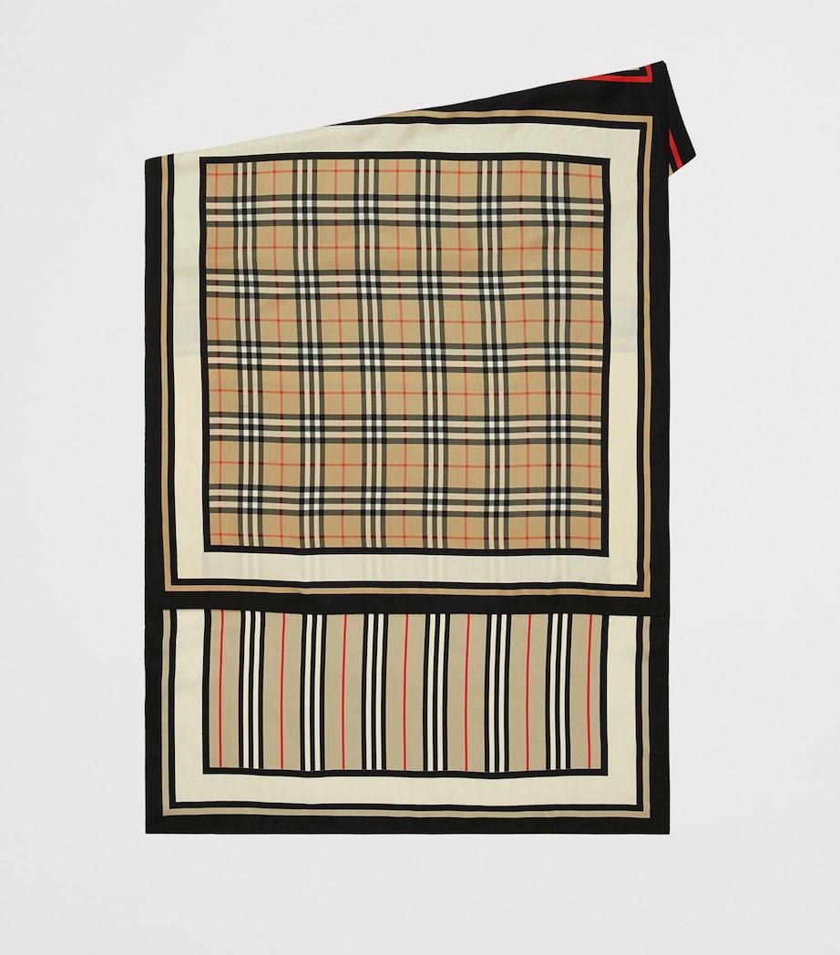 Beige Silk Montage Scarf