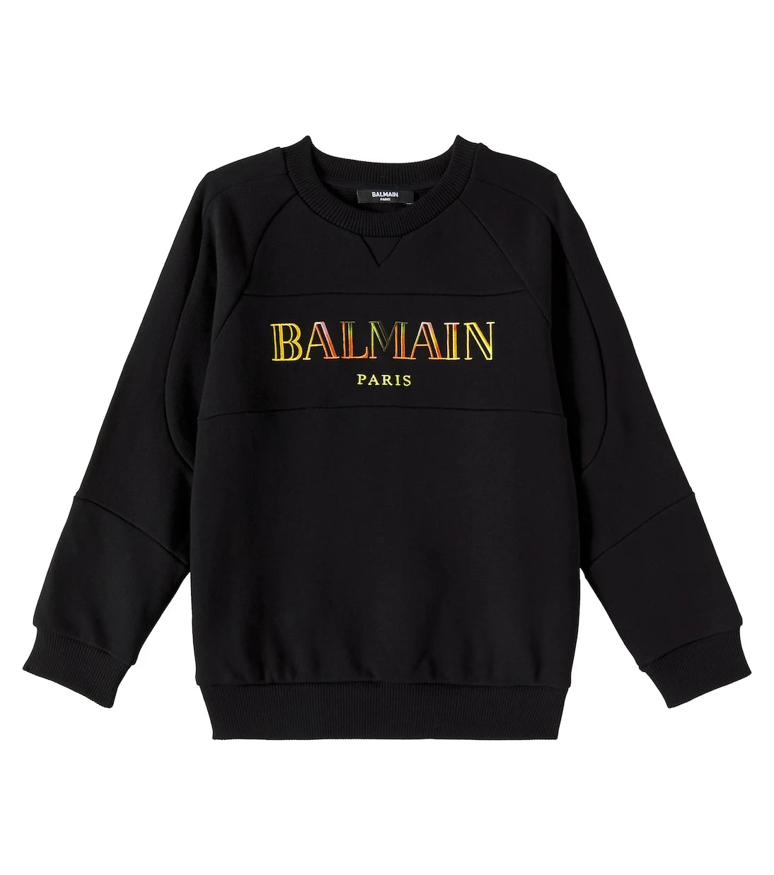 Balmain Kids - سويت شيرت من قطن الجيرسي بشعار الماركة