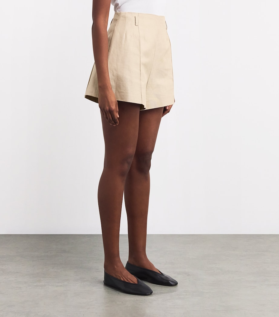 Neutral Marled Suit Shorts