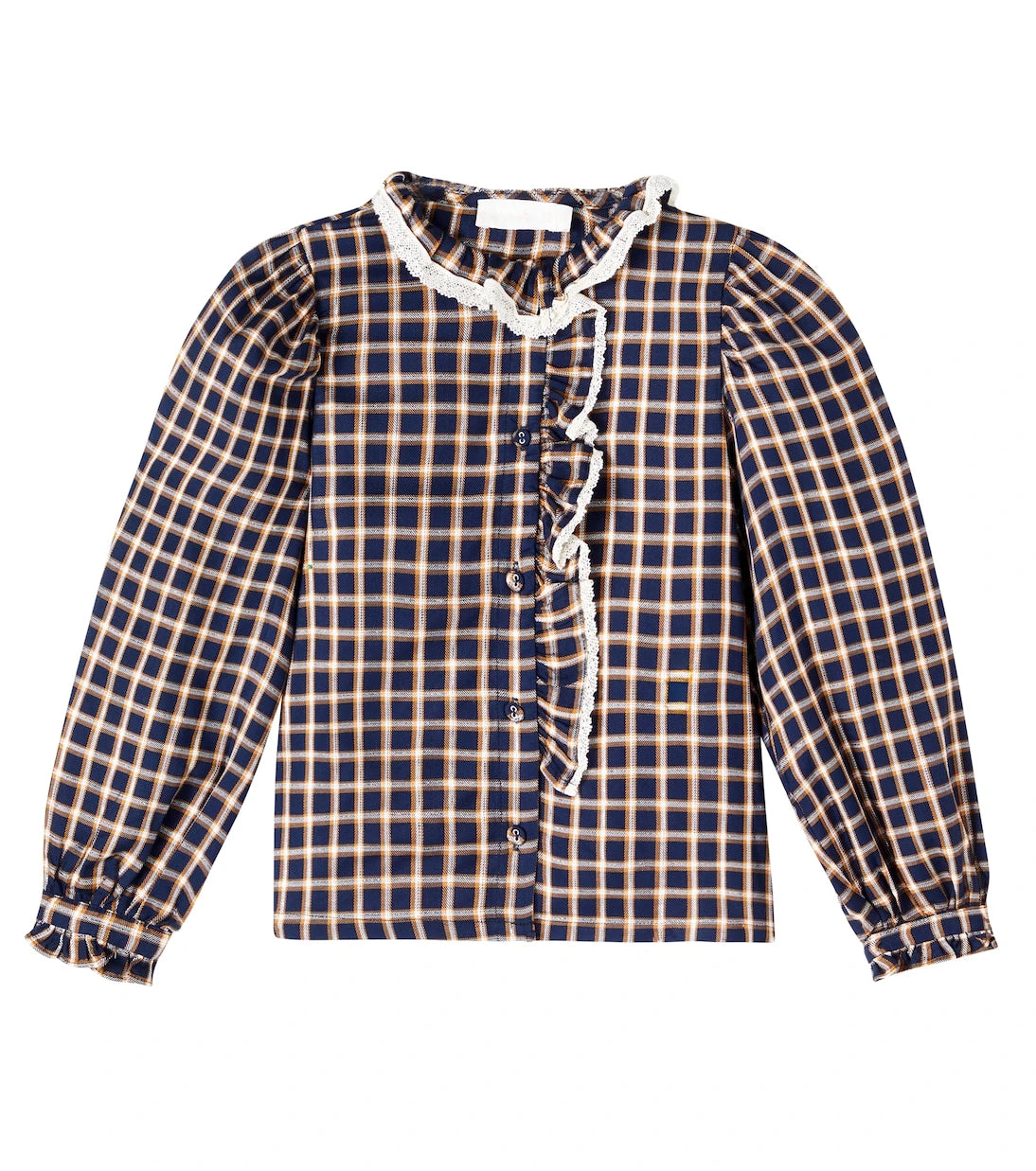 C'era Una Volta - Ginevra checked ruffled shirt