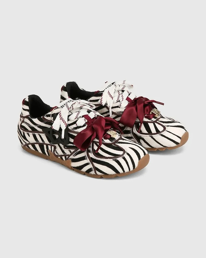 Naked Wolfe Adored Zebra Pony kadın deri spor ayakkabı