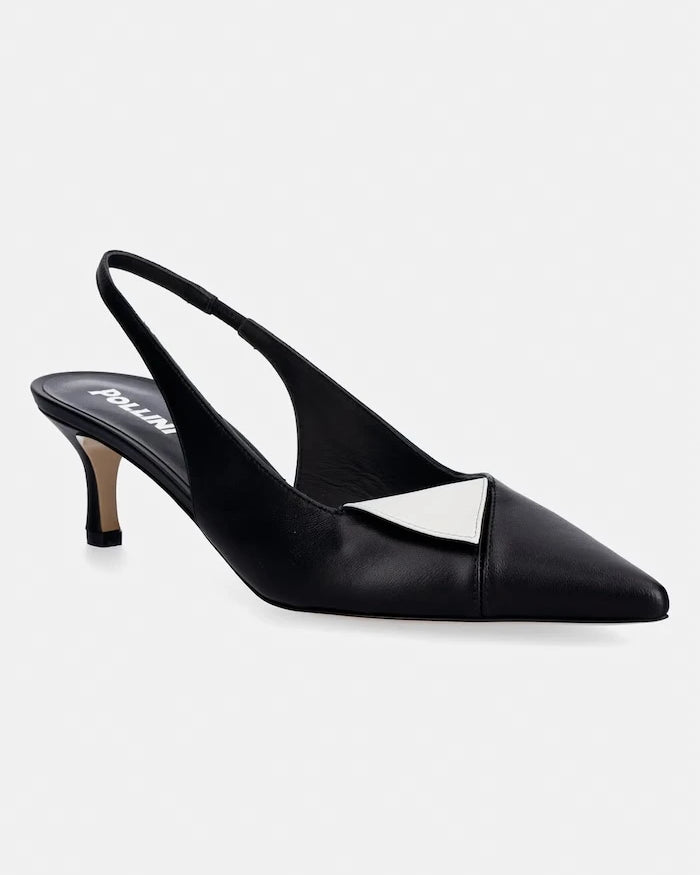 Pollini обувки с ток от кожа