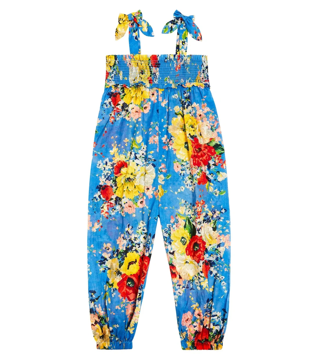 Zimmermann Kids - Alight shirred cotton jumpsuit
