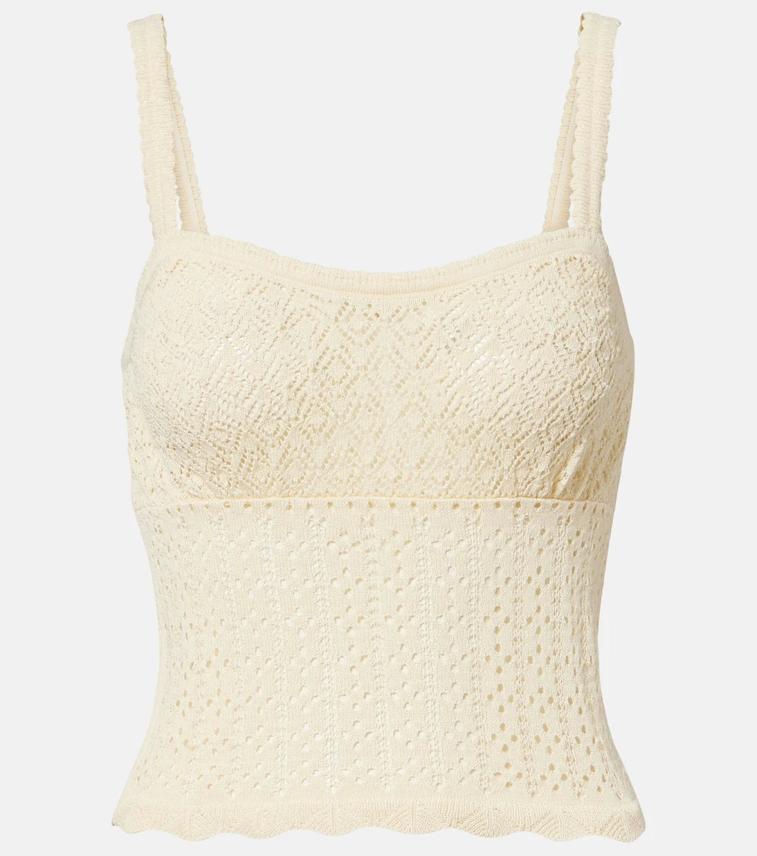 Dôen - Nadille pointelle scalloped top