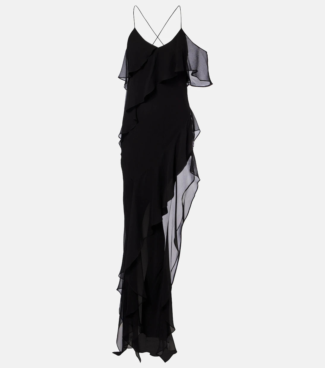 The Sei - Ruffled silk chiffon maxi dress