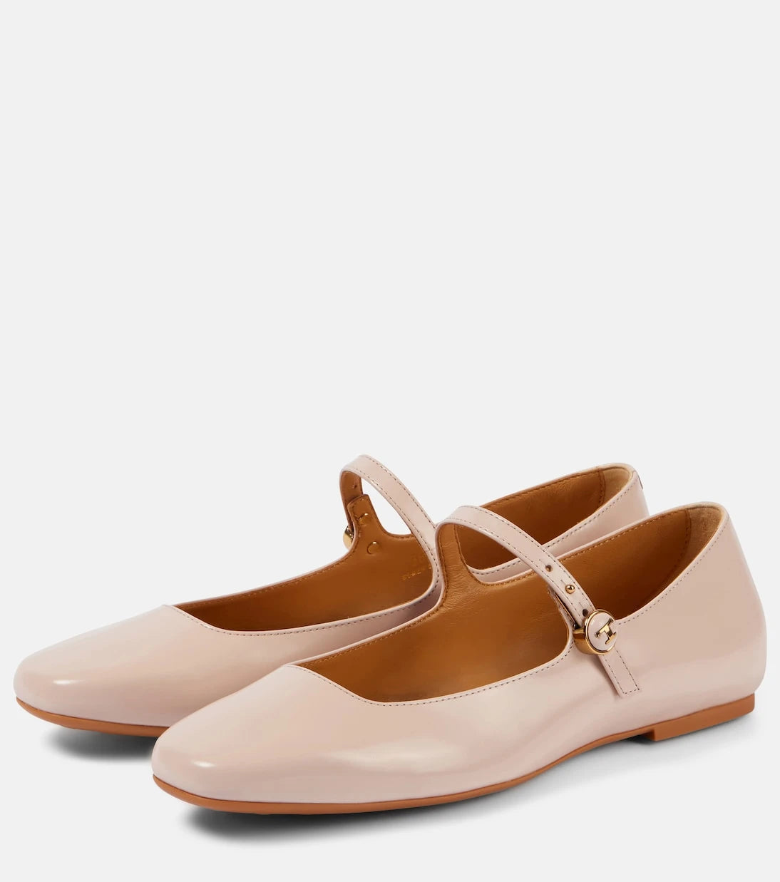 Tod's - Polished leather Mary Jane flats