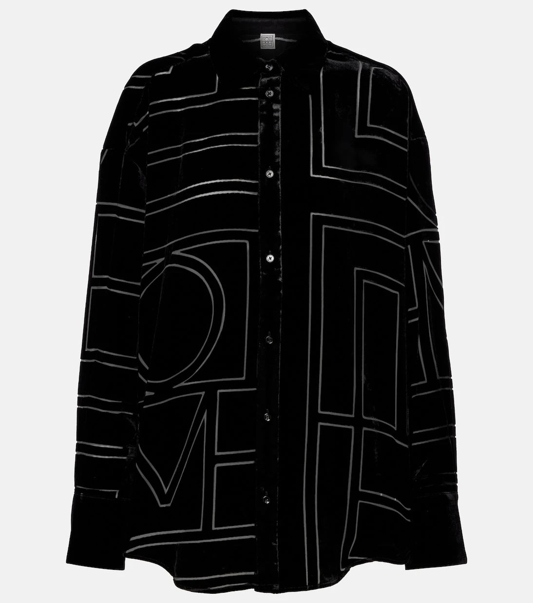 Toteme - Logo oversized velvet devoré shirt