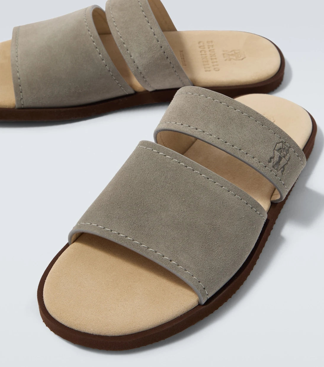 Brunello Cucinelli - Logo suede sandals