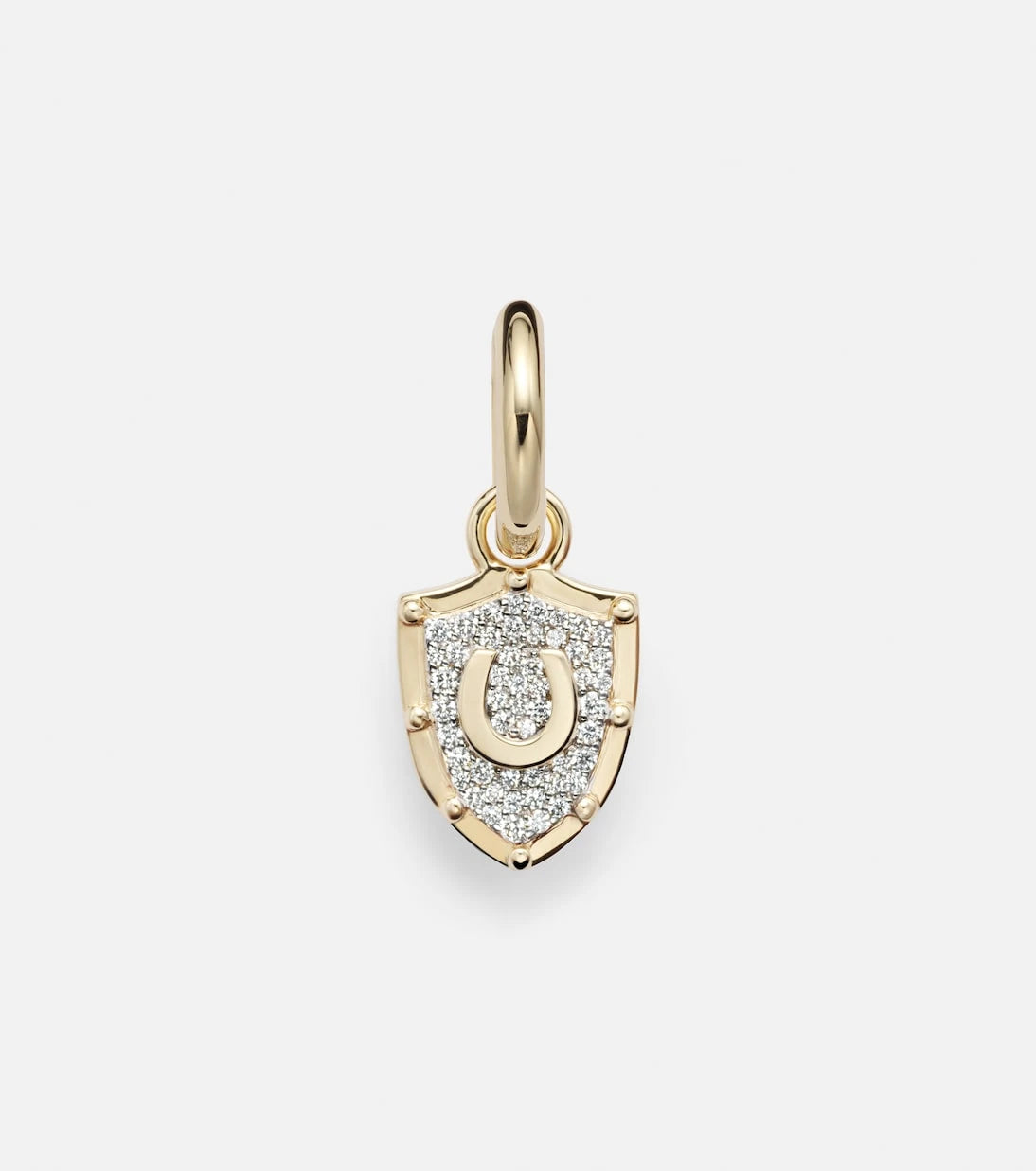FoundRae - Protection Petite Chubby 18kt gold hoop earring with diamonds