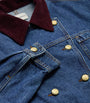 Claudie Pierlot Blue Corduroy-Collar Denim Jacket