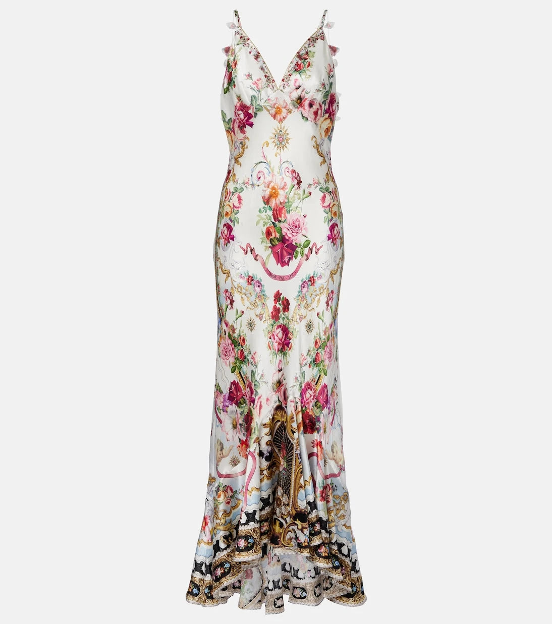 Camilla - Floral silk satin maxi dress