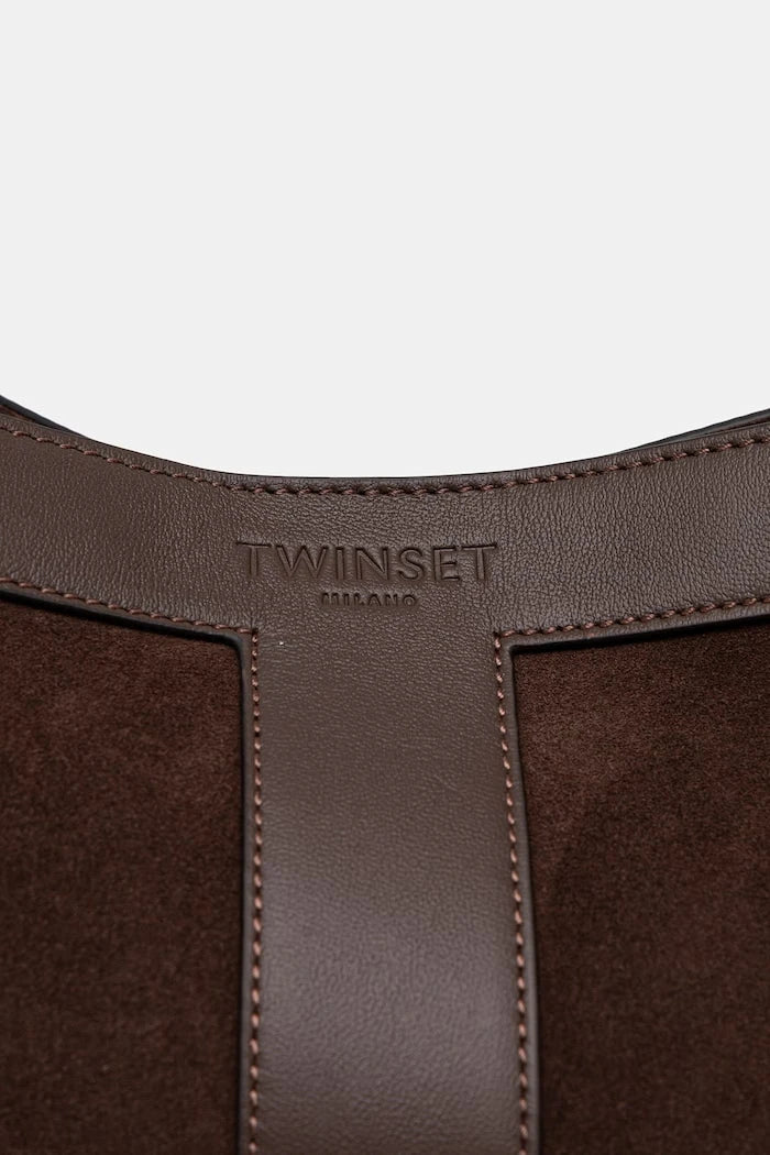 Twinset kadın süet alışveriş çantası