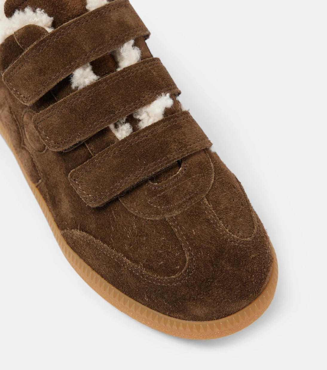 Isabel Marant - Beth shearling-trimmed suede sneakers