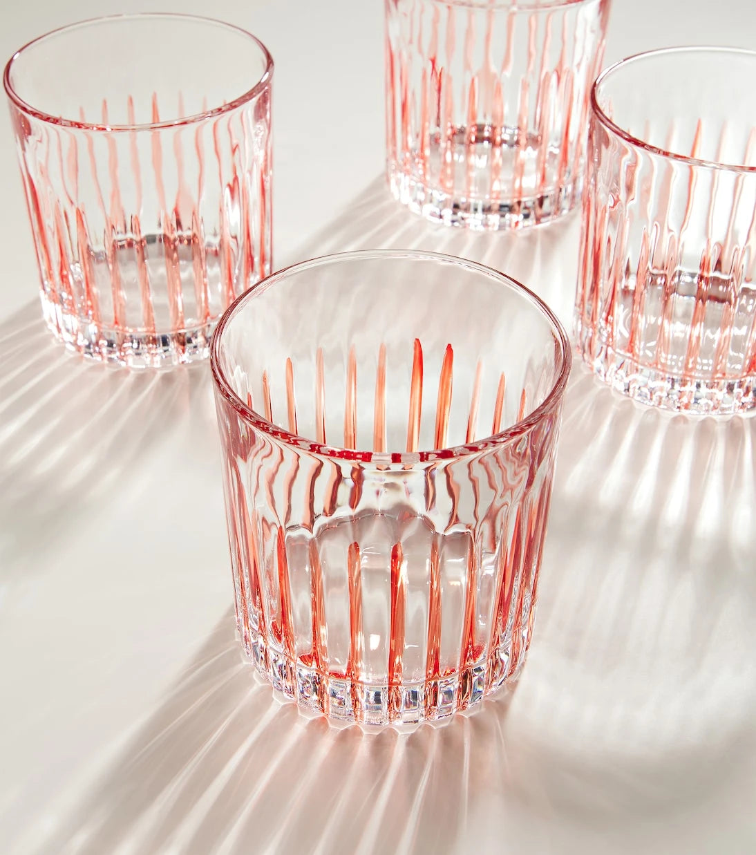 Les-Ottomans - Set of 4 striped crystal tumblers