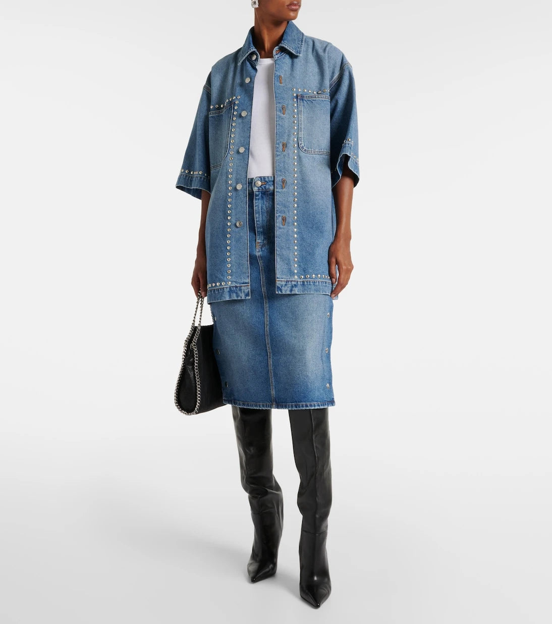 Stella McCartney - Mid-rise denim pencil skirt