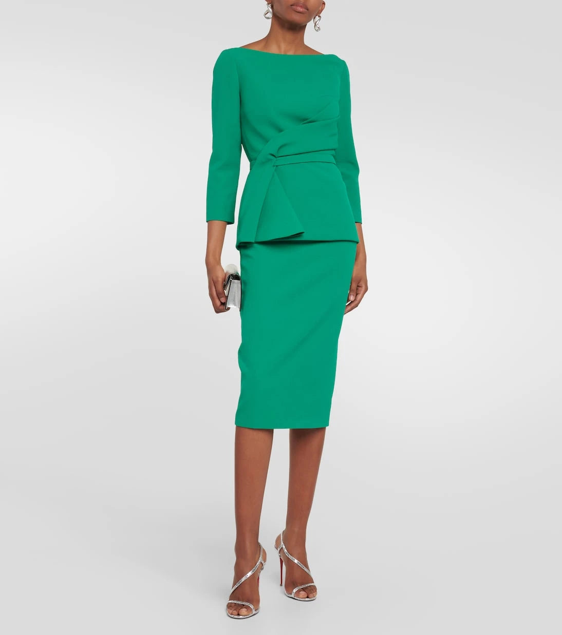 Safiyaa - Draped crêpe midi dress