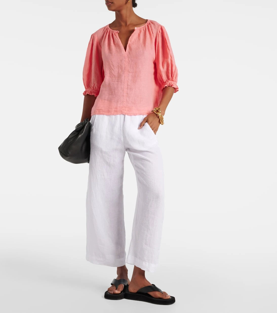 Velvet - Puff-sleeve linen top
