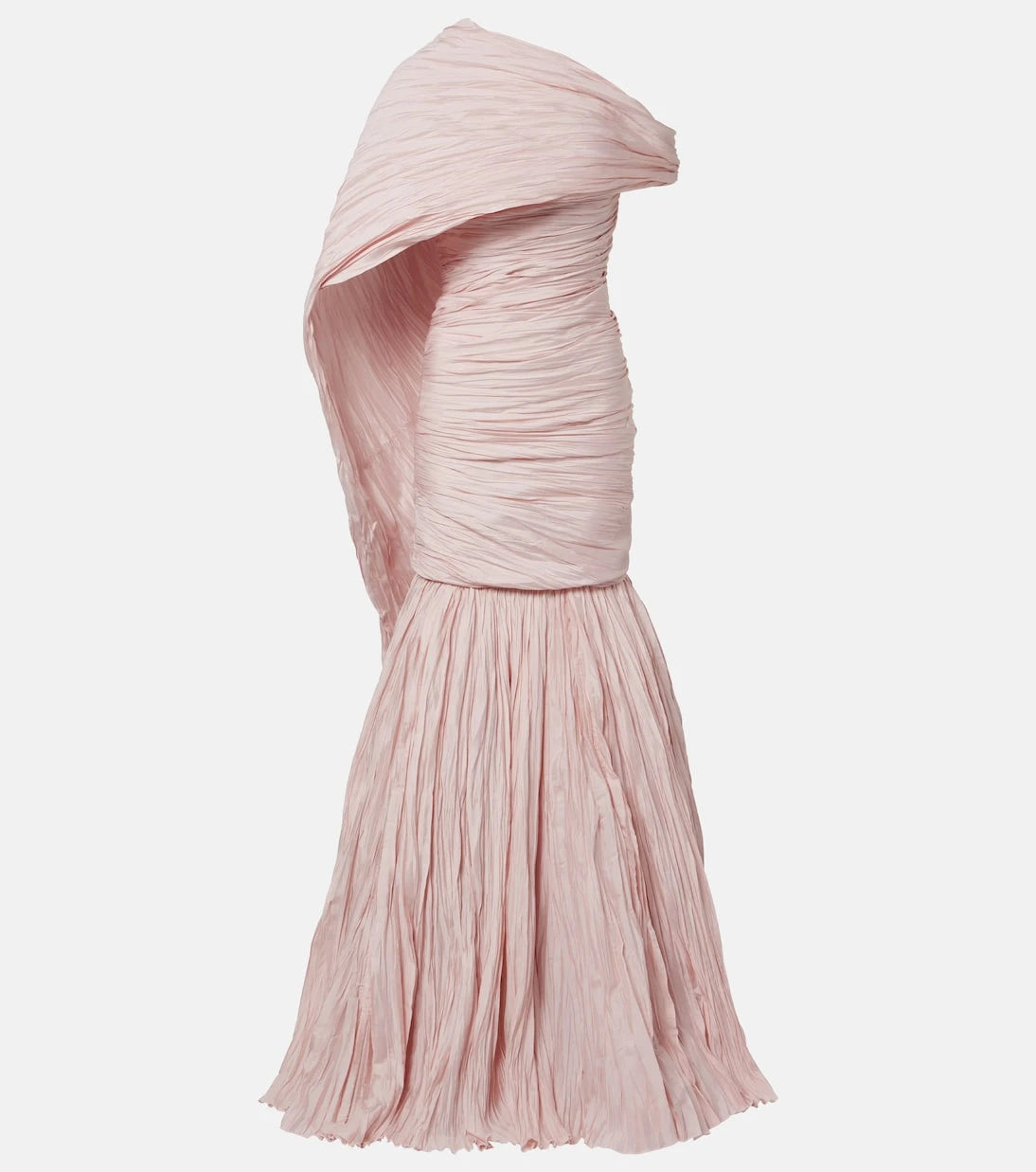 Marmar Halim - Pleated taffeta bustier gown and cape set