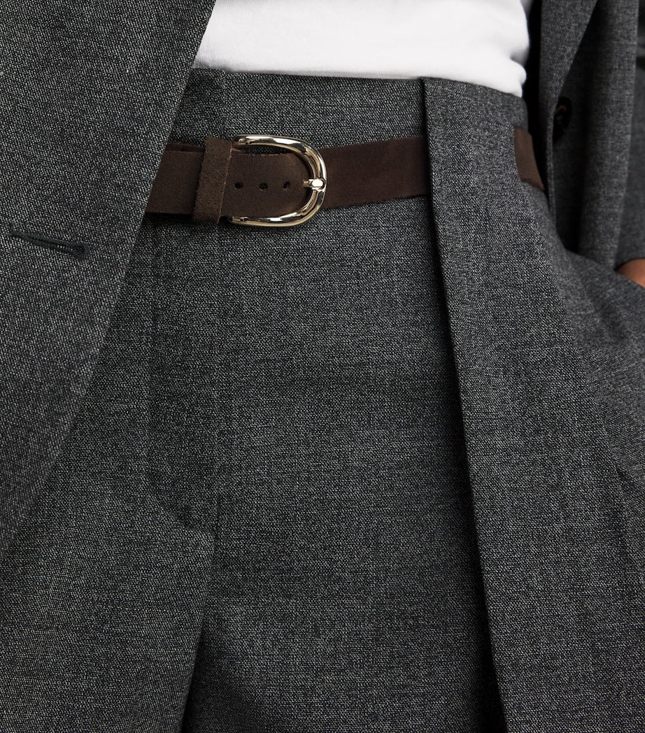 Sandro Paris Black Belted Pleated Shorts