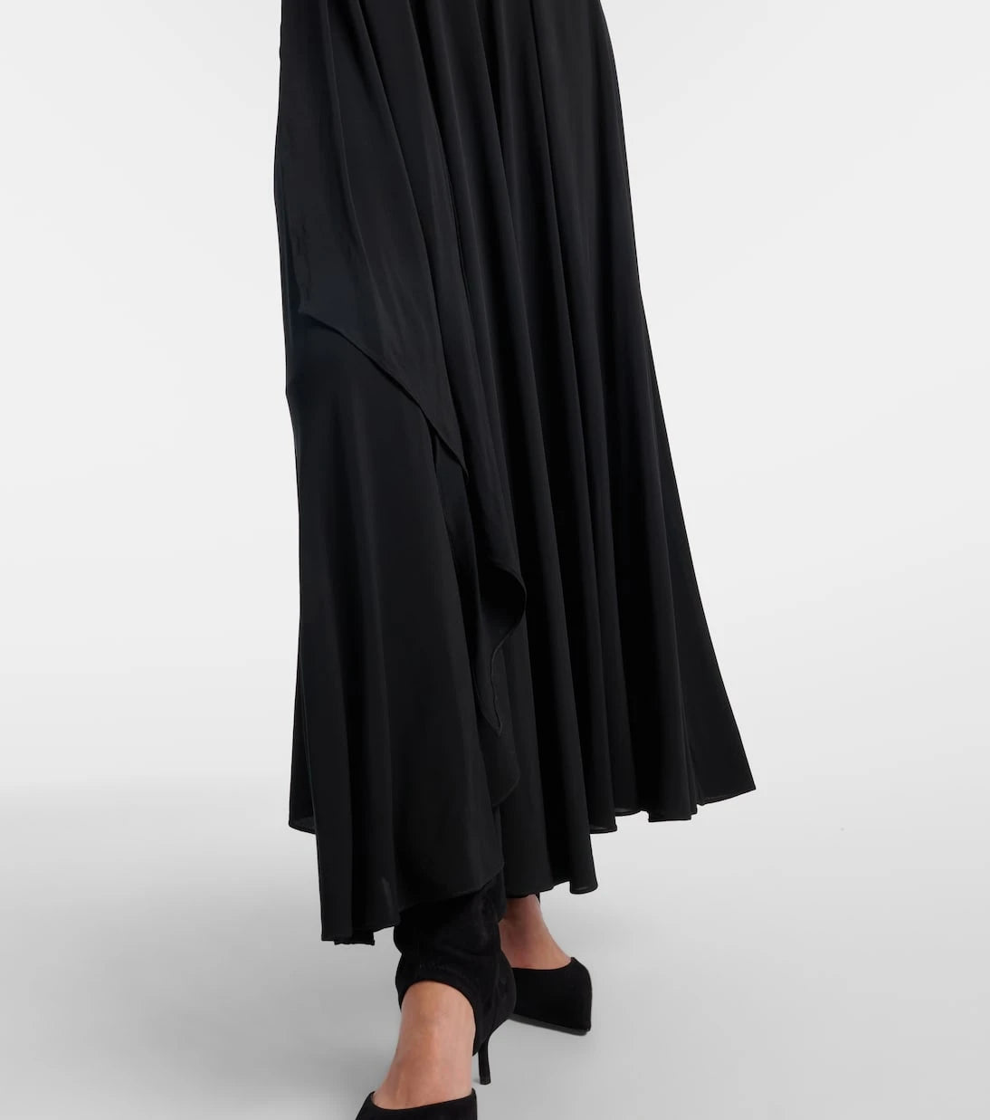 Alaïa - Cross draped gathered maxi dress
