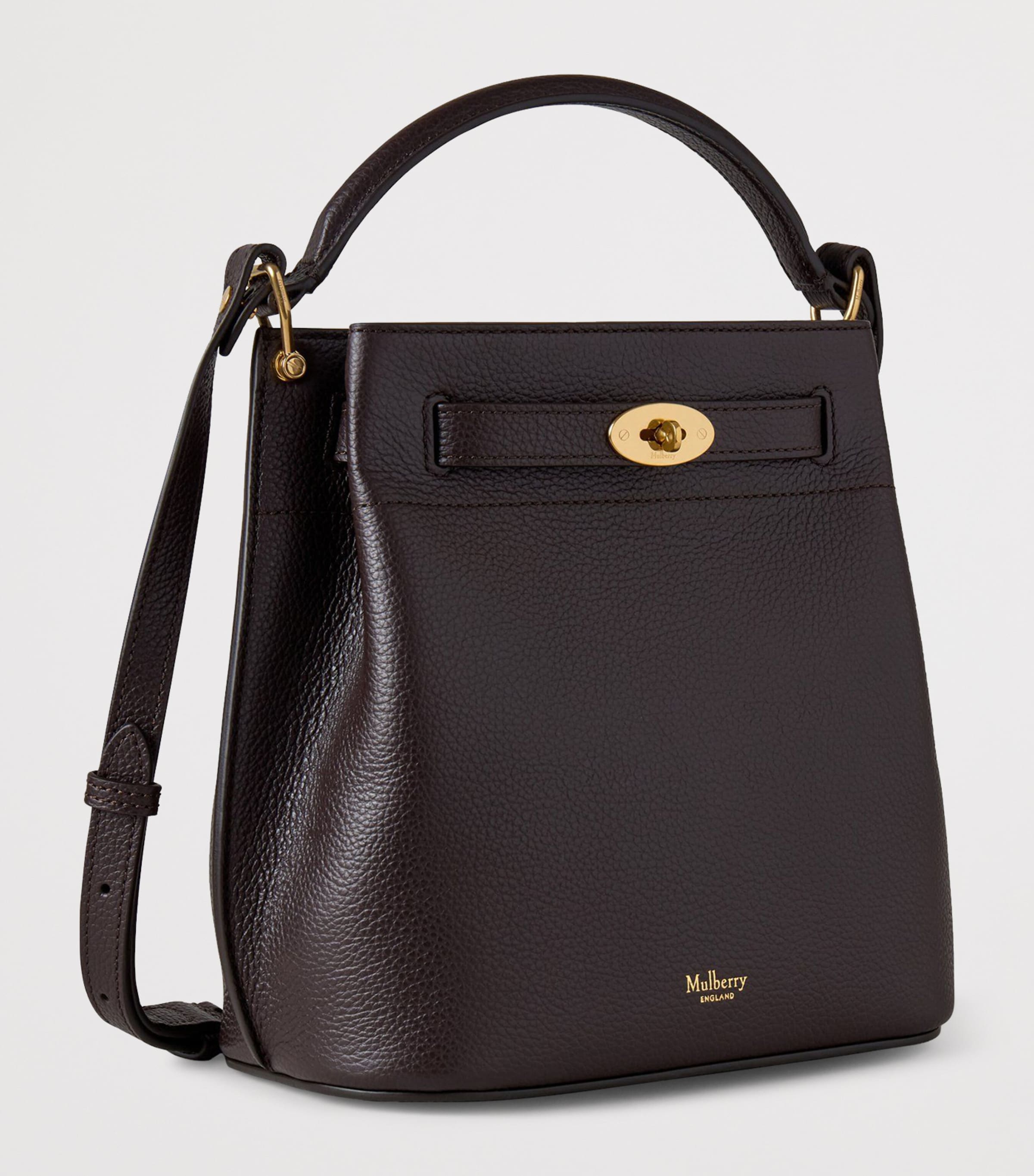Mulberry Leather Islington Bucket Bag EBONY