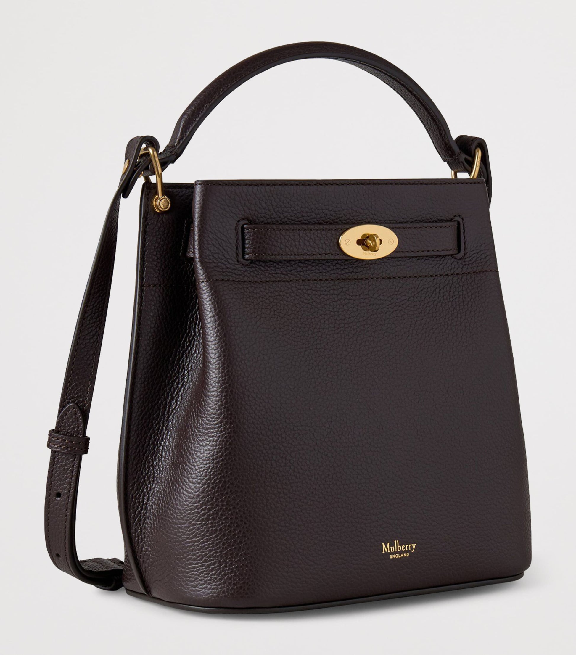 Mulberry Leather Islington Bucket Bag EBONY