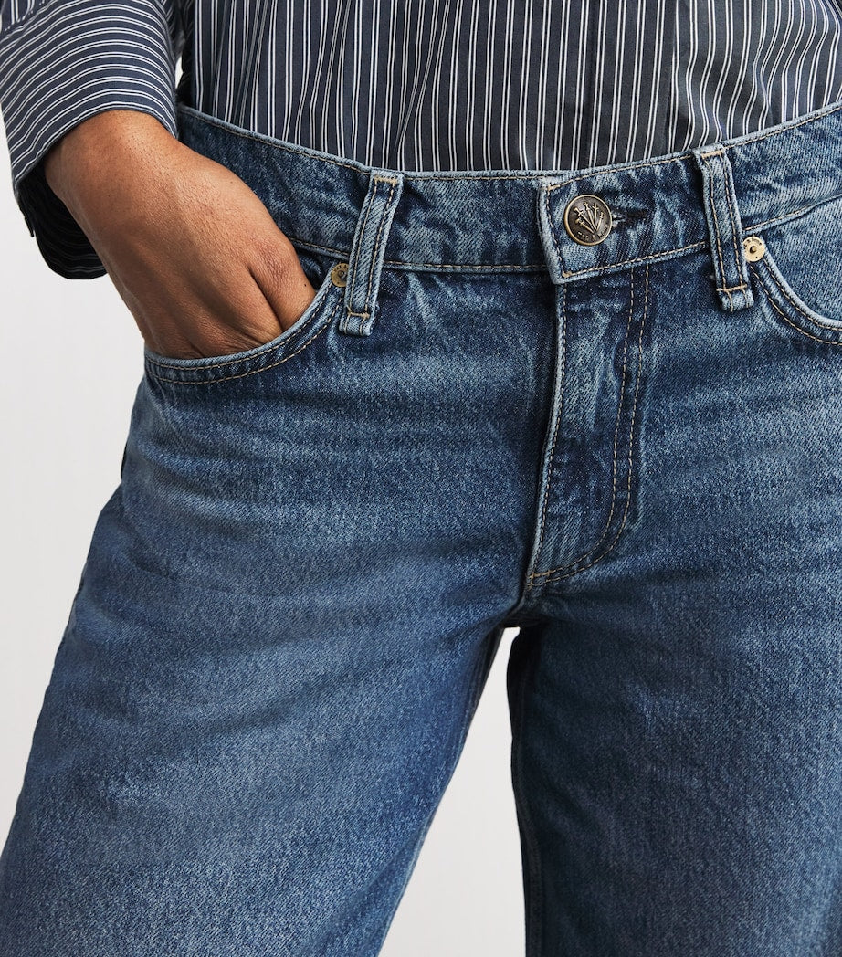 Rag & Bone Blue Saige Straight Jeans