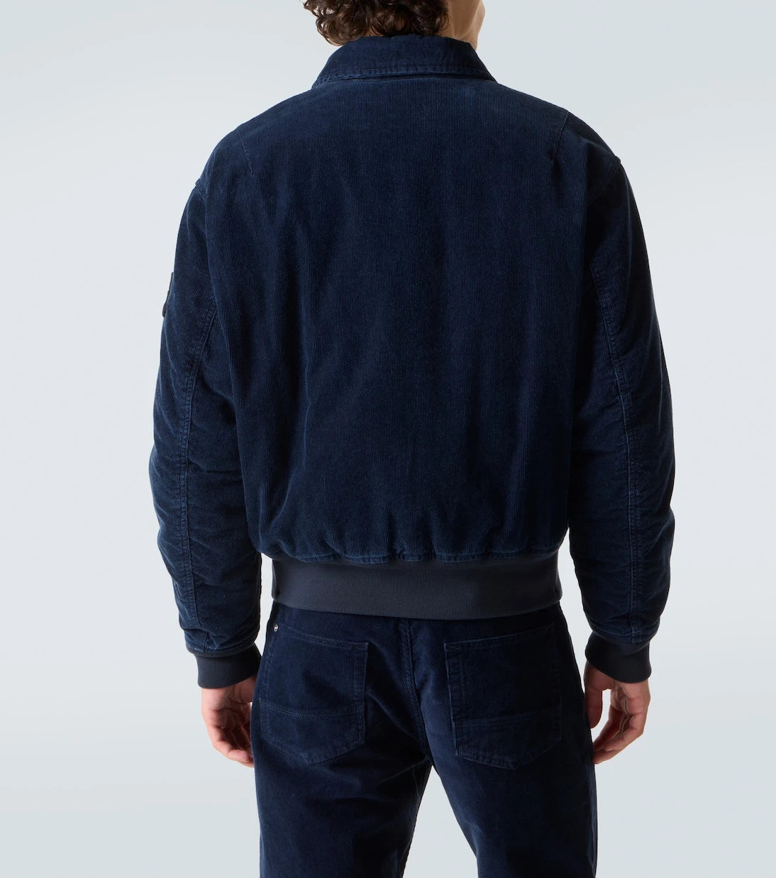 Stone Island - بلوزون قماشي "كوردروي" من مزيج القطن بنقشة البوصلة
