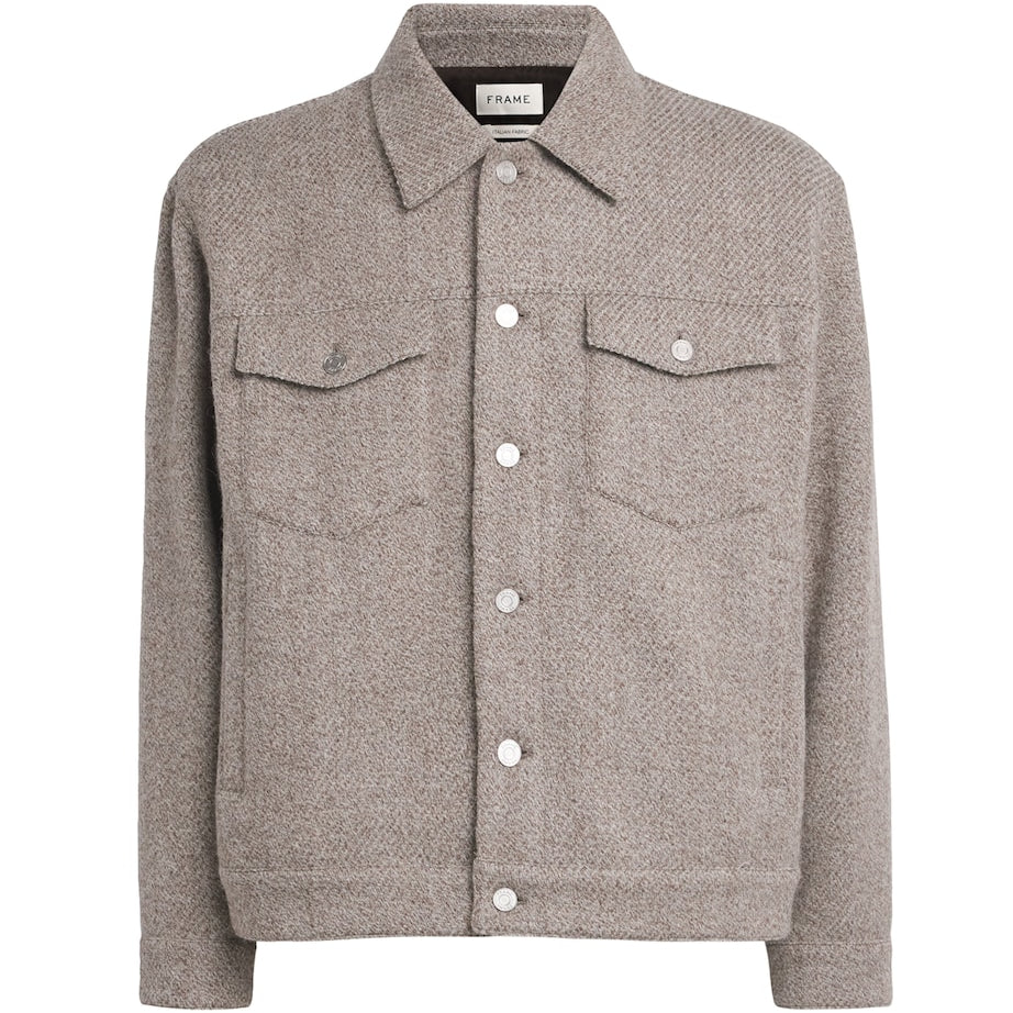 Brown Wool-Alpaca Trucker Jacket