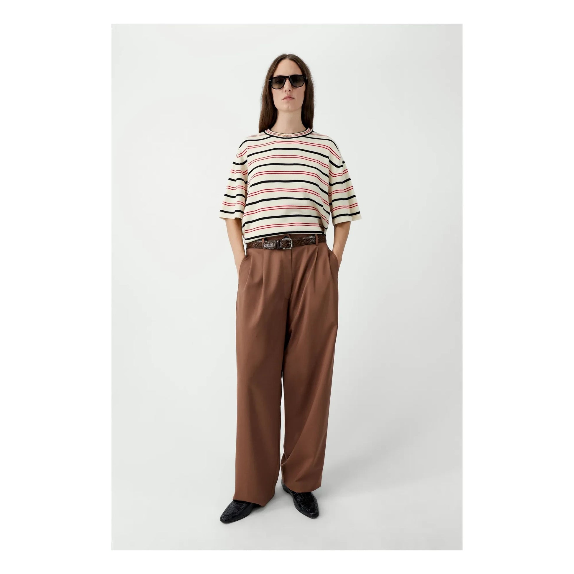 Cordera - Stripes Organic Cotton T-shirt | Ecru