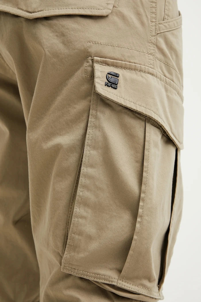 G-Star Erkek pamuk ve elastan kargo kısa pantolon Rovic zip regular