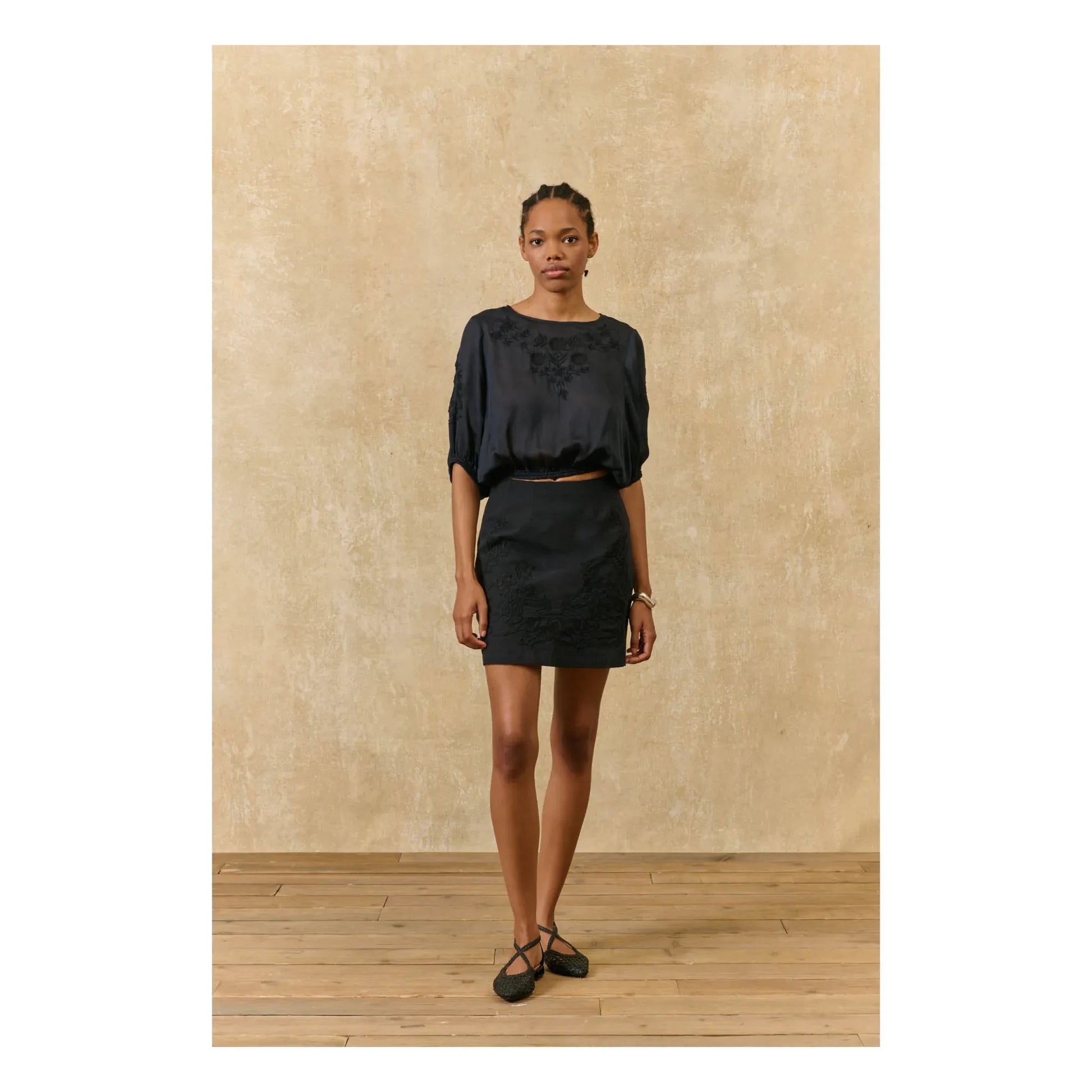 Louise Misha - Chayana Cotton Blouse | Black