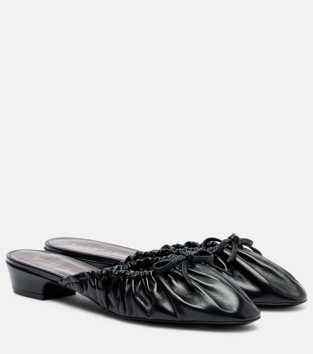 Herbert Levine - Gather Around ruched leather mules