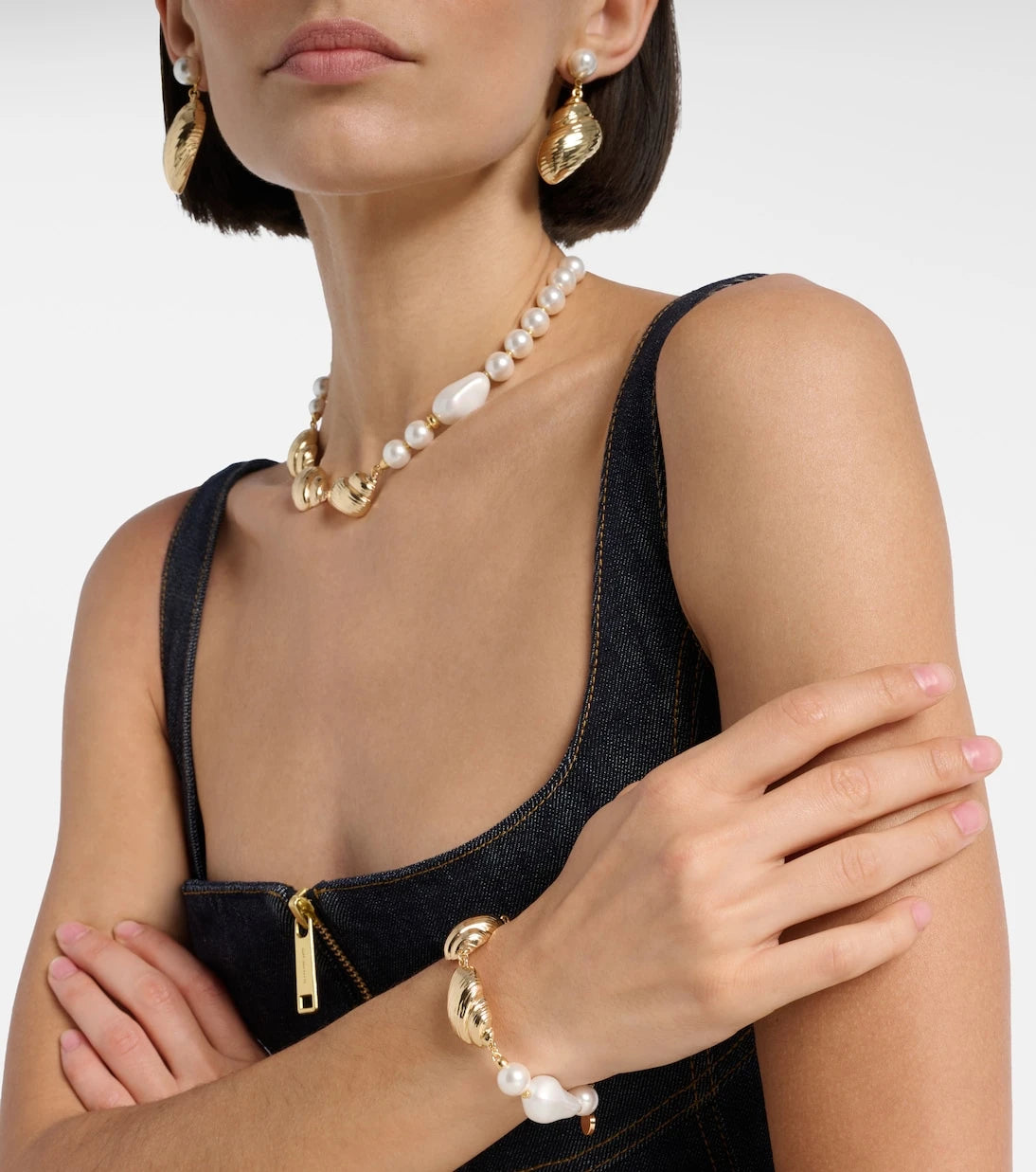 Self-Portrait - Faux pearl-embellished bracelet