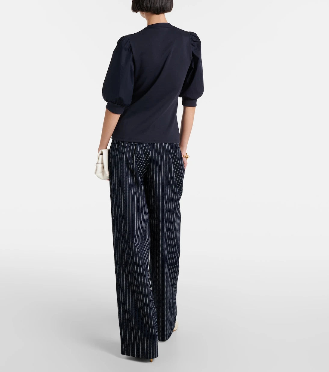 Veronica Beard - Coralee puff-sleeve cotton-blend top
