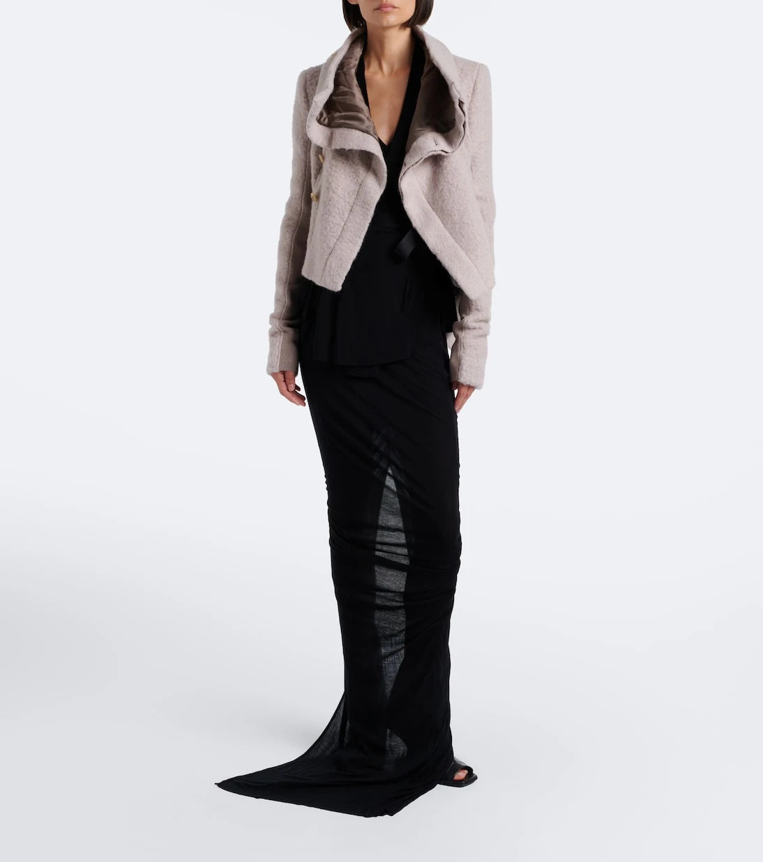 Rick Owens - Asymmetric alpaca and wool-blend jacket