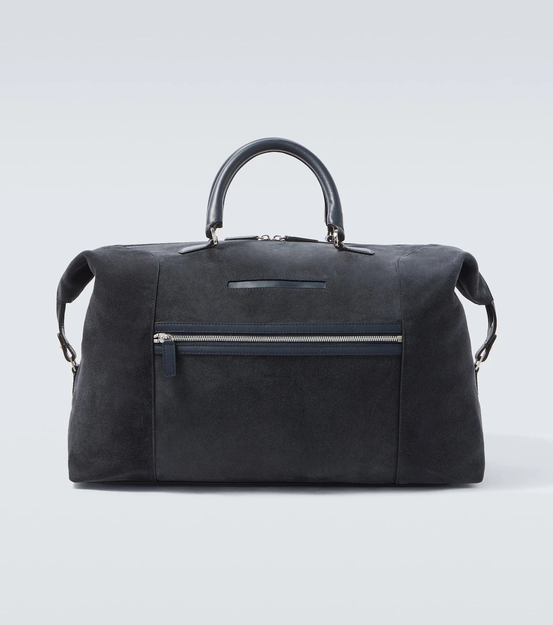 Kiton - Leather-trimmed suede duffel bag