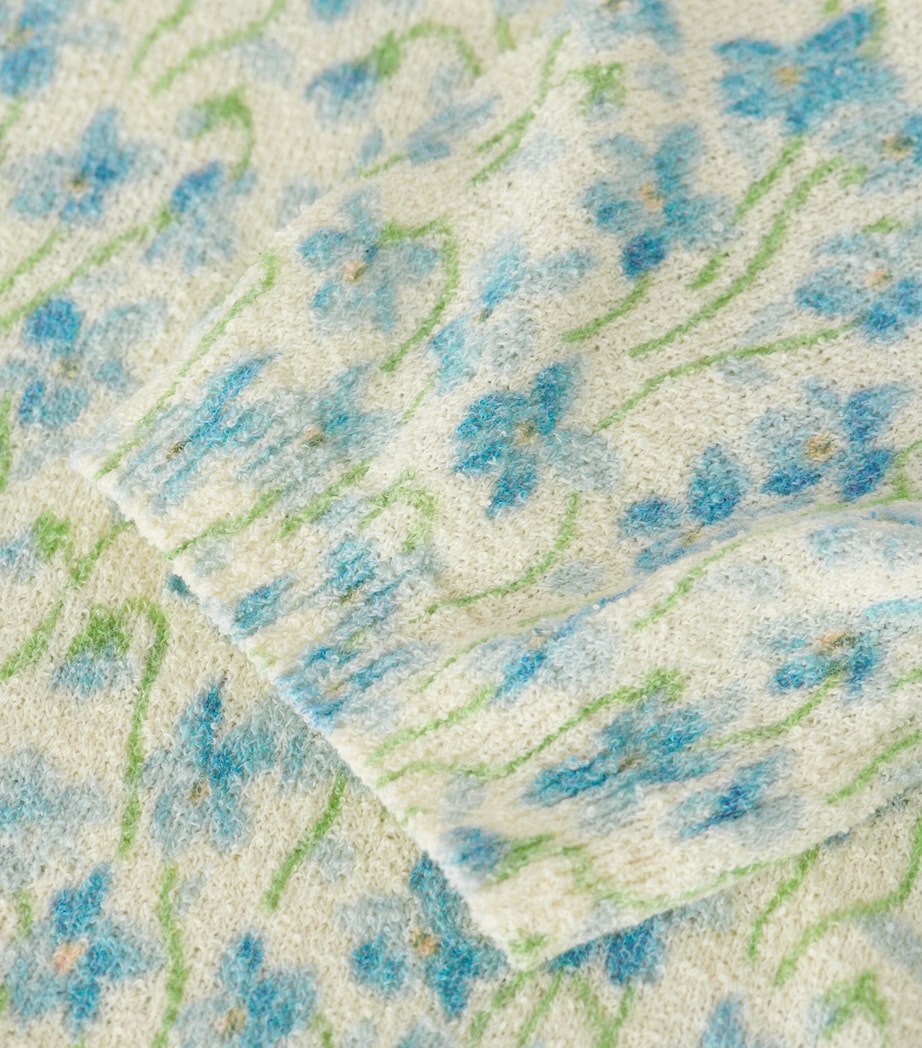 LOEWE White Cotton-Blend Floral Sweater