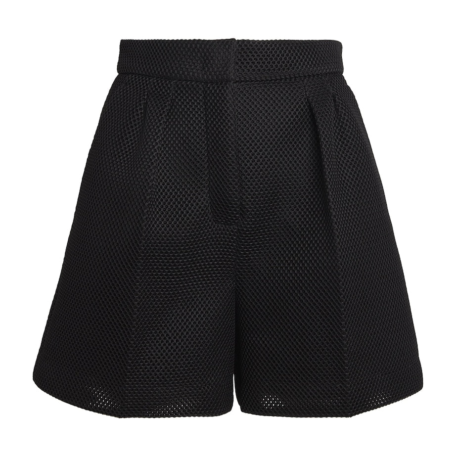 Max Mara Black Mesh Jersey Shorts