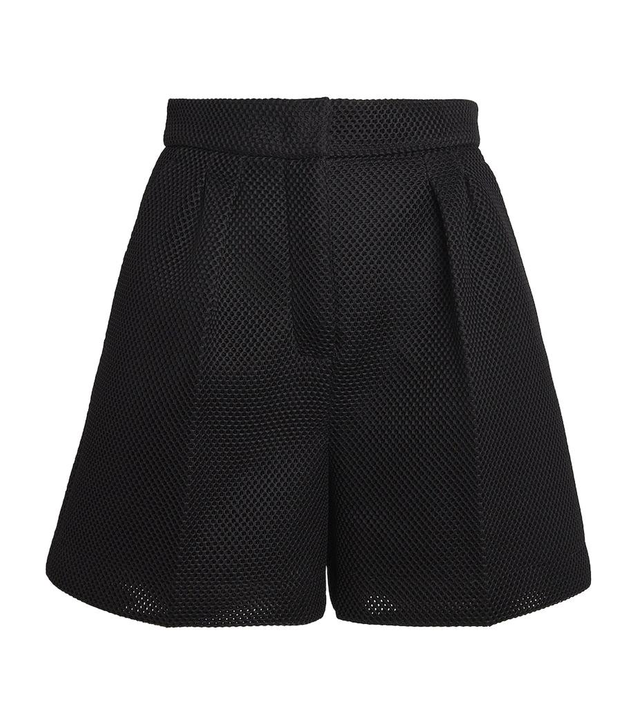 Max Mara Black Mesh Jersey Shorts