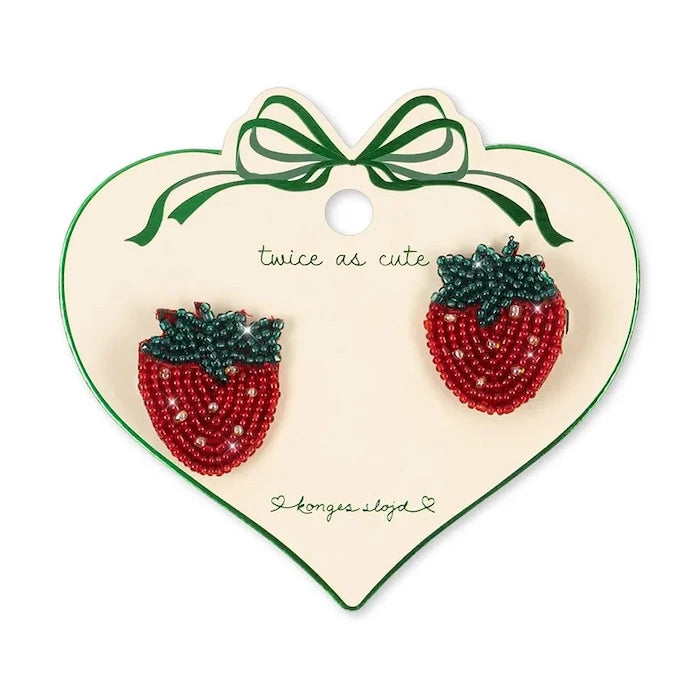 Konges Sløjd Çocuk Saç Tokası 2 PACK STRAWBERRY BEADED HAIR CLIP (2 Adet)