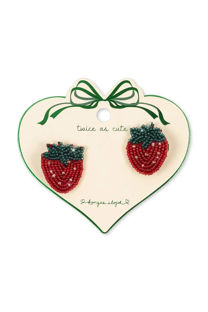 Konges Sløjd Çocuk Saç Tokası 2 PACK STRAWBERRY BEADED HAIR CLIP (2 Adet)