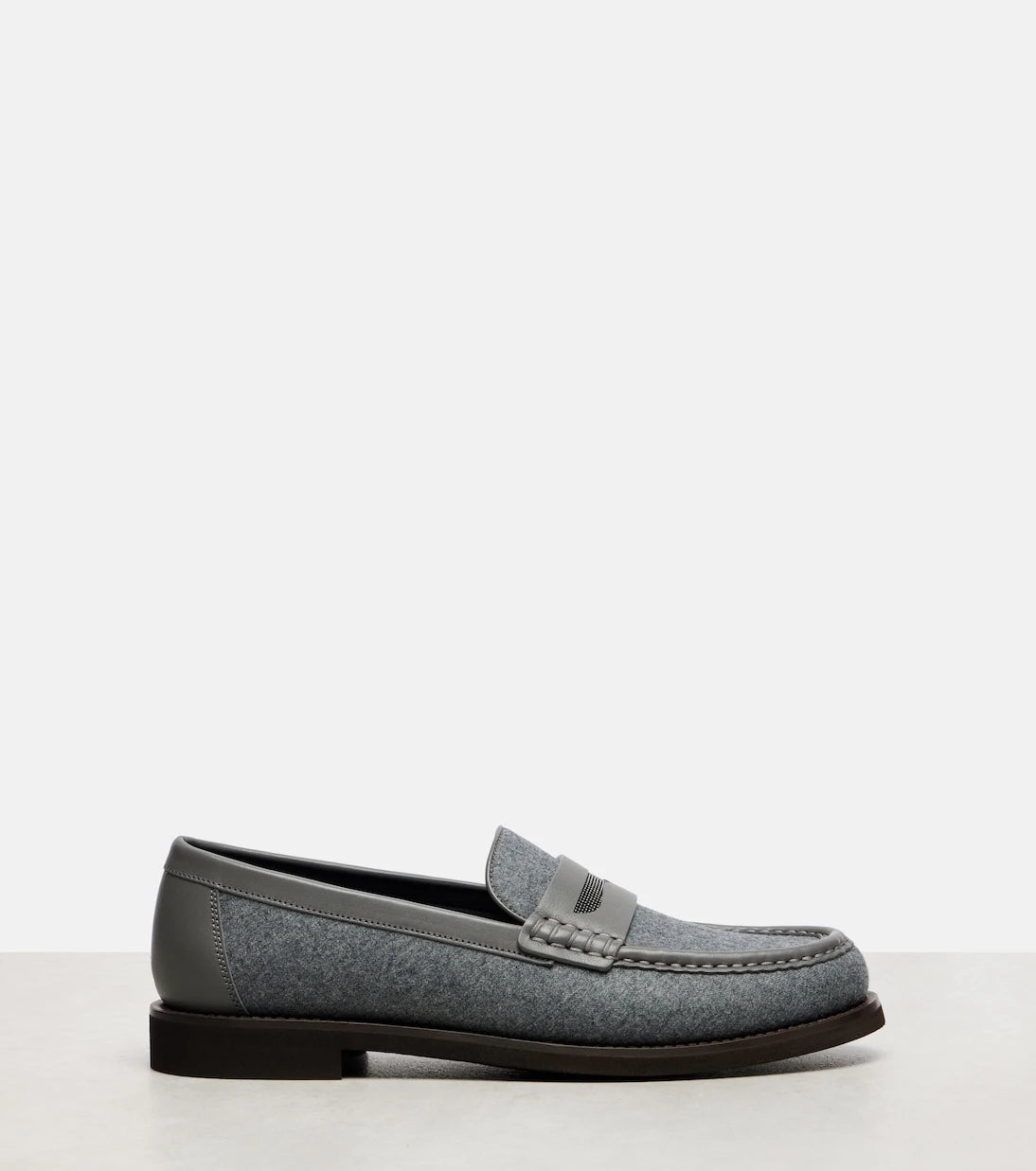 Brunello Cucinelli - Monili leather-trimmed loafers
