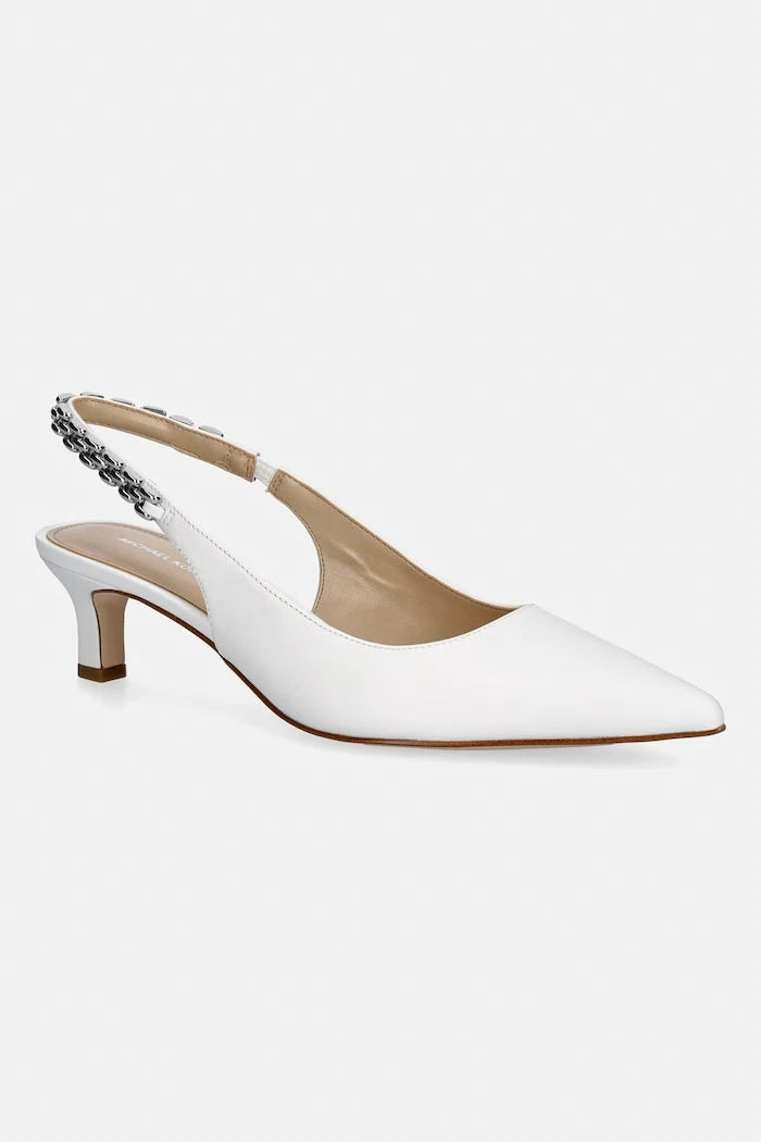 Кожени обувки с тънък ток MICHAEL Michael Kors Marcia Kitten Sling Pump