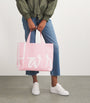 Harrods Pink Medium Cotton Logo Tote Bag