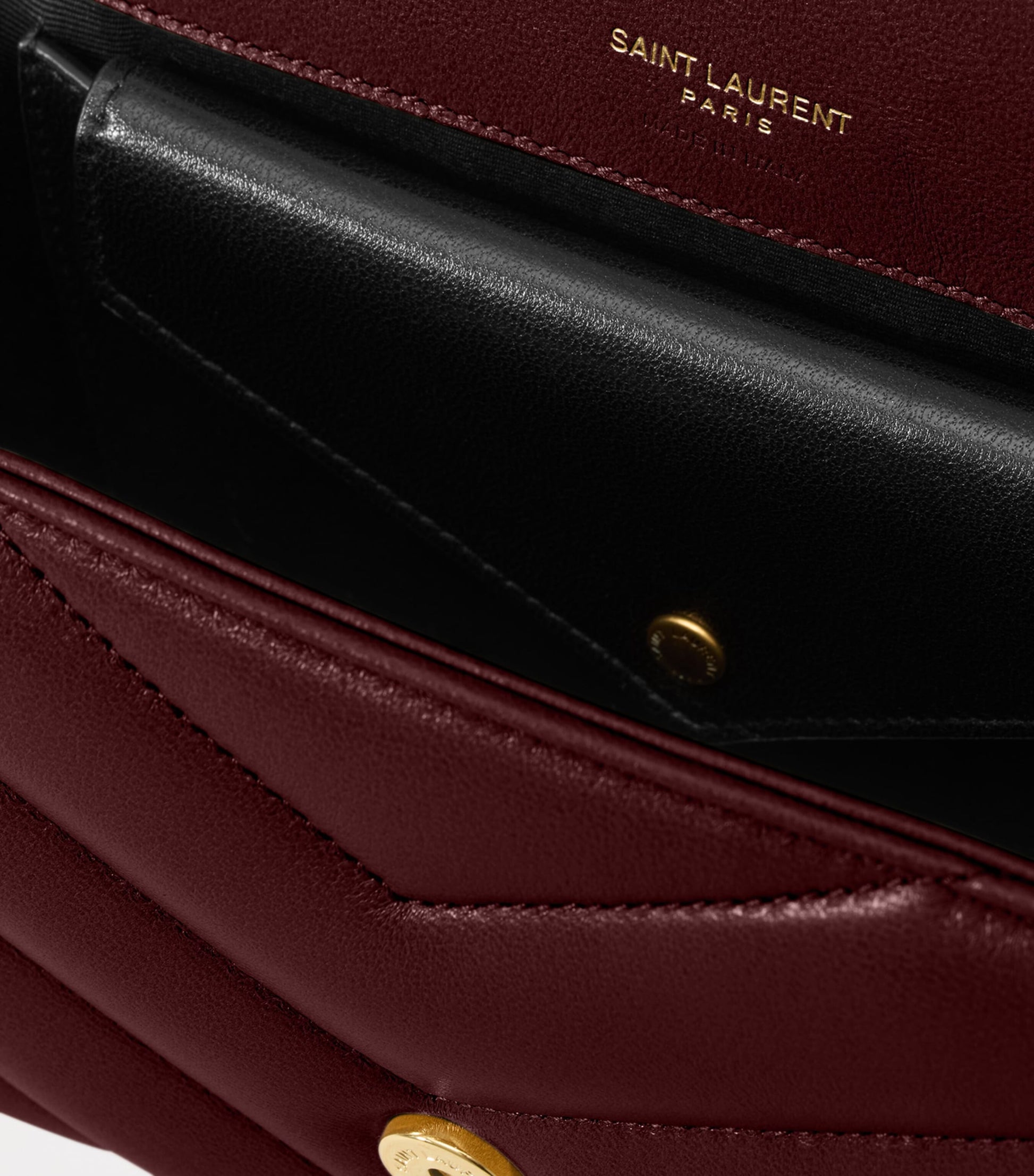 Saint Laurent Burgundy Small Loulou Shoulder Bag